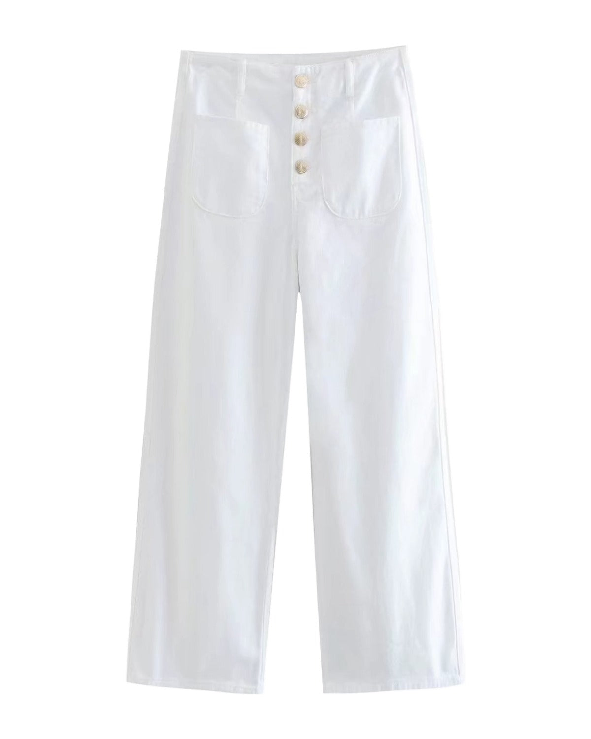 European High-waisted Baggy Wide-leg Capri Jeans photo 2