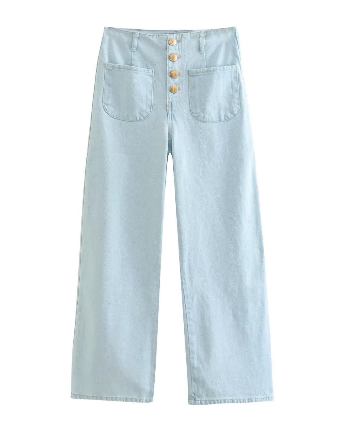 European High-waisted Baggy Wide-leg Capri Jeans photo 7