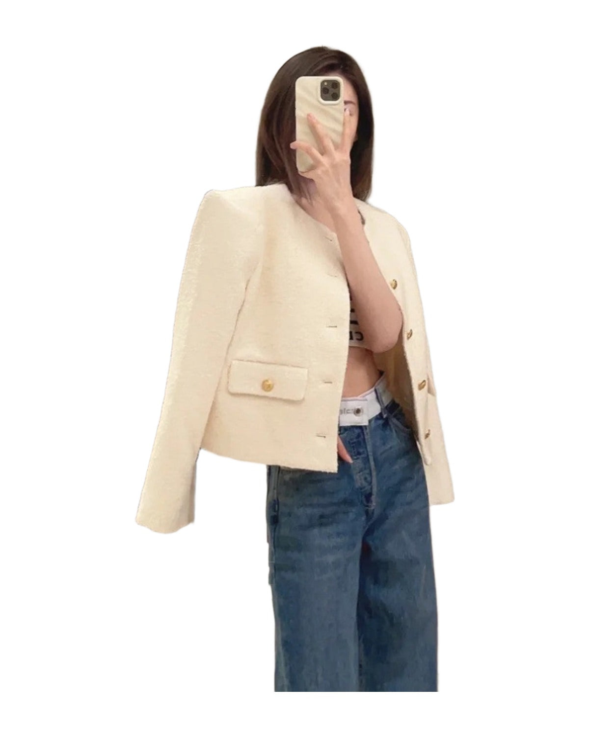 Round Neck Long-sleeved Woolen Top photo 2