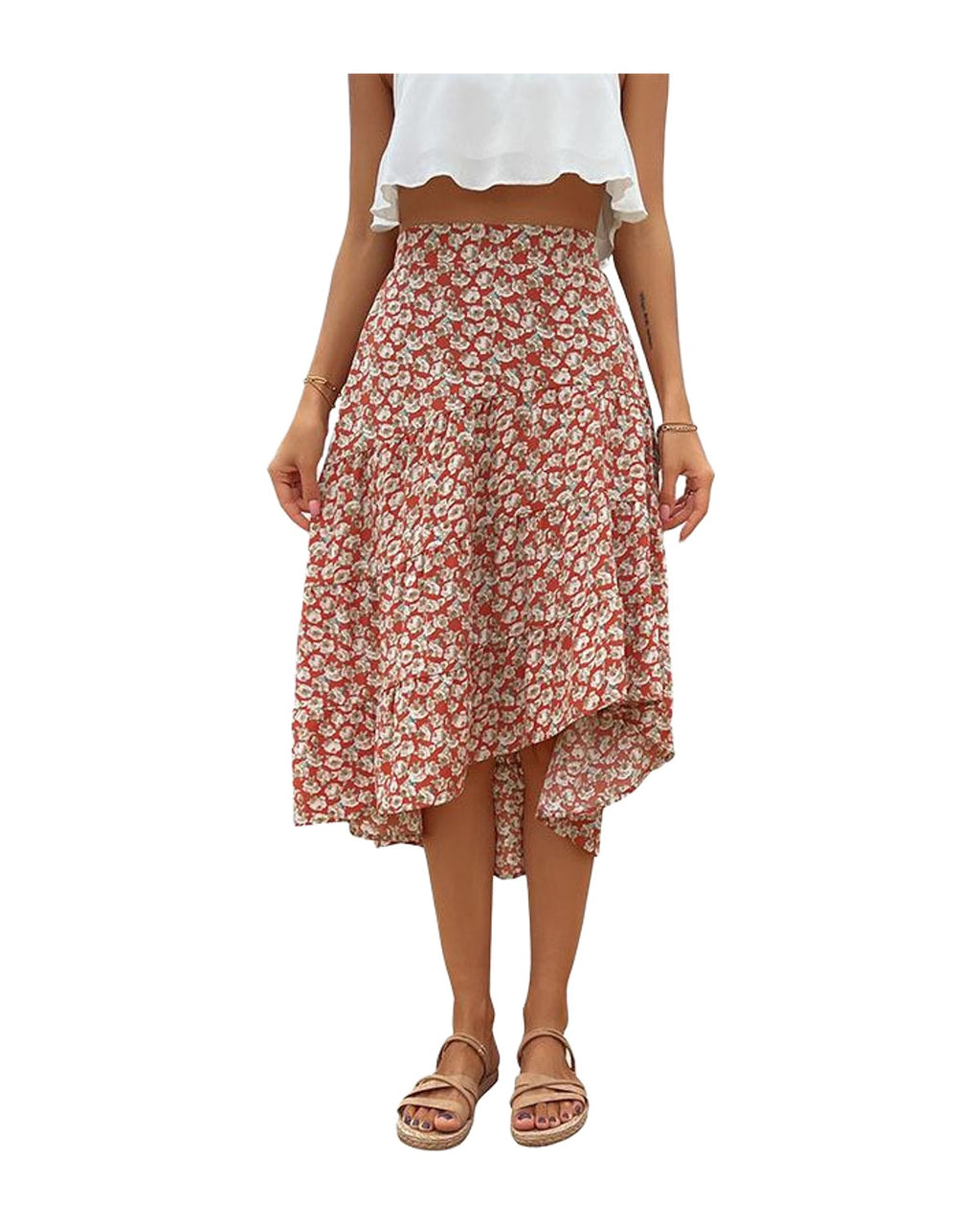 Floral Skirt Holiday Irregular Print photo 4