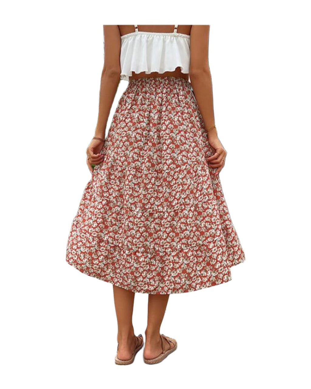 Floral Skirt Holiday Irregular Print photo 5