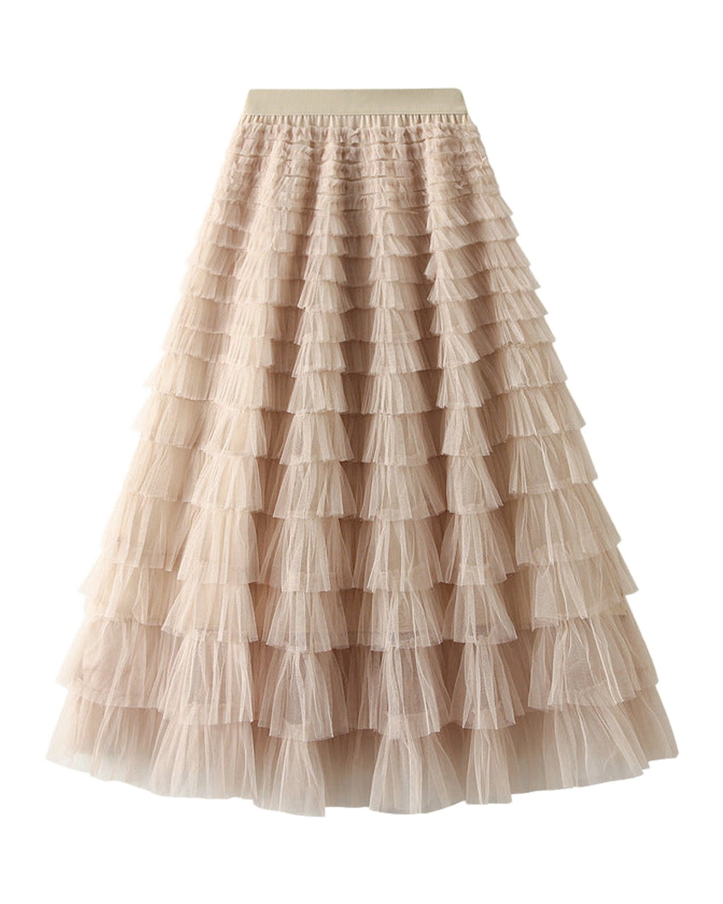 Cake Skirt White Gauze Pleated photo 11