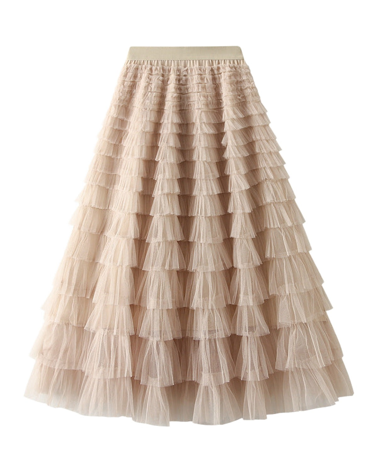 Cake Skirt White Gauze Pleated photo 11