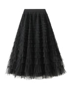 Cake Skirt White Gauze Pleated photo 13
