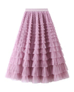 Cake Skirt White Gauze Pleated photo 15