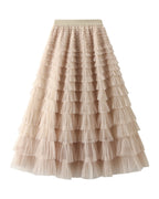 Cake Skirt White Gauze Pleated photo 3