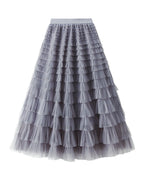 Cake Skirt White Gauze Pleated photo 6