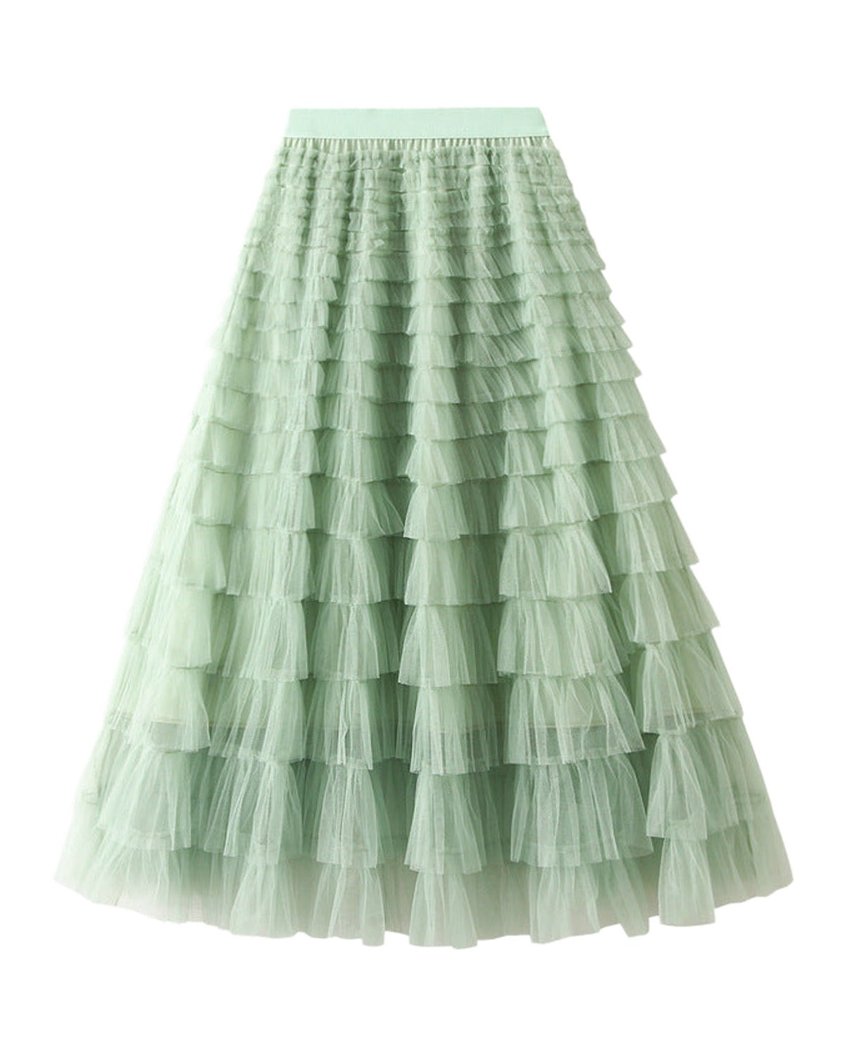 Cake Skirt White Gauze Pleated photo 7