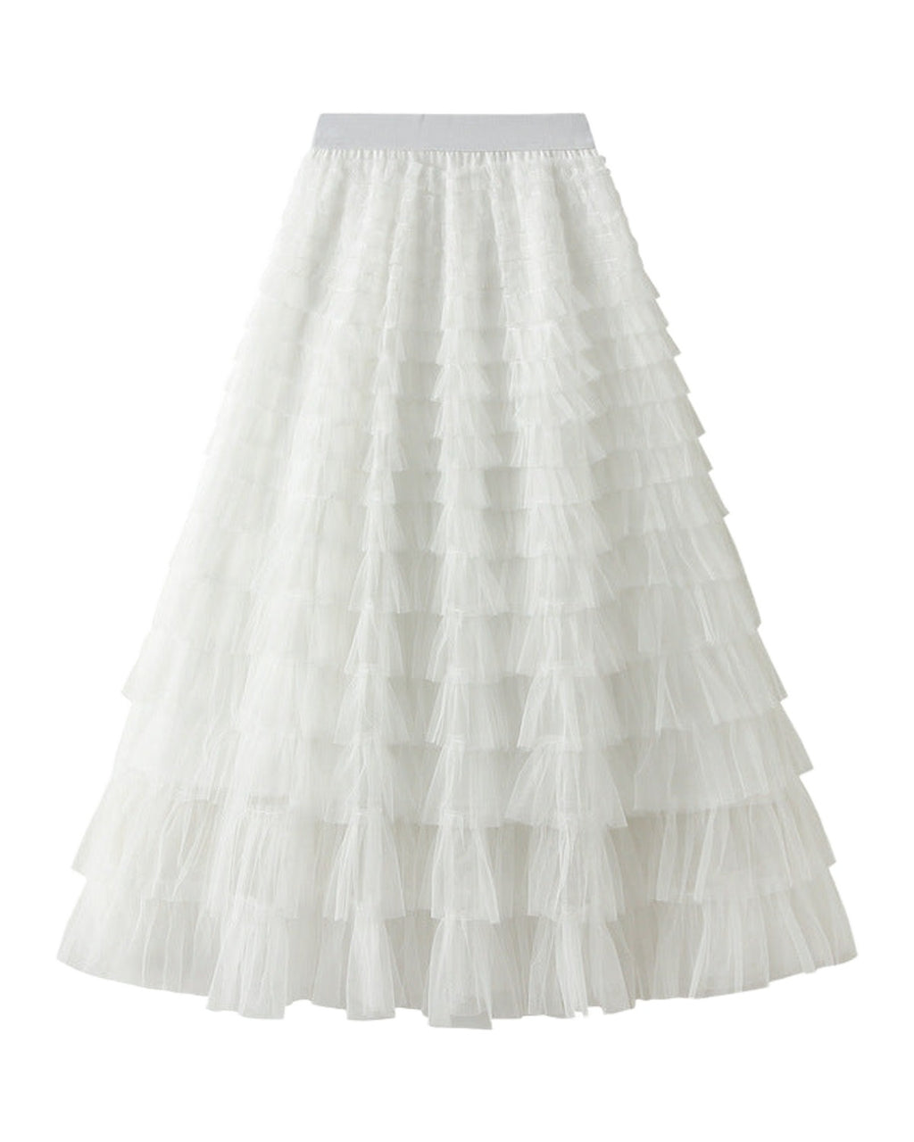 Cake Skirt White Gauze Pleated photo 8