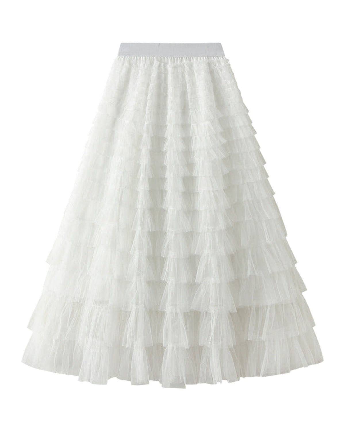 Cake Skirt White Gauze Pleated photo 8