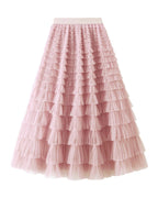 Cake Skirt White Gauze Pleated photo 9