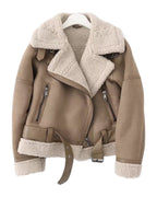 Fleece Autumn Winter Suede Fur Jacket Motorcycle photo 1