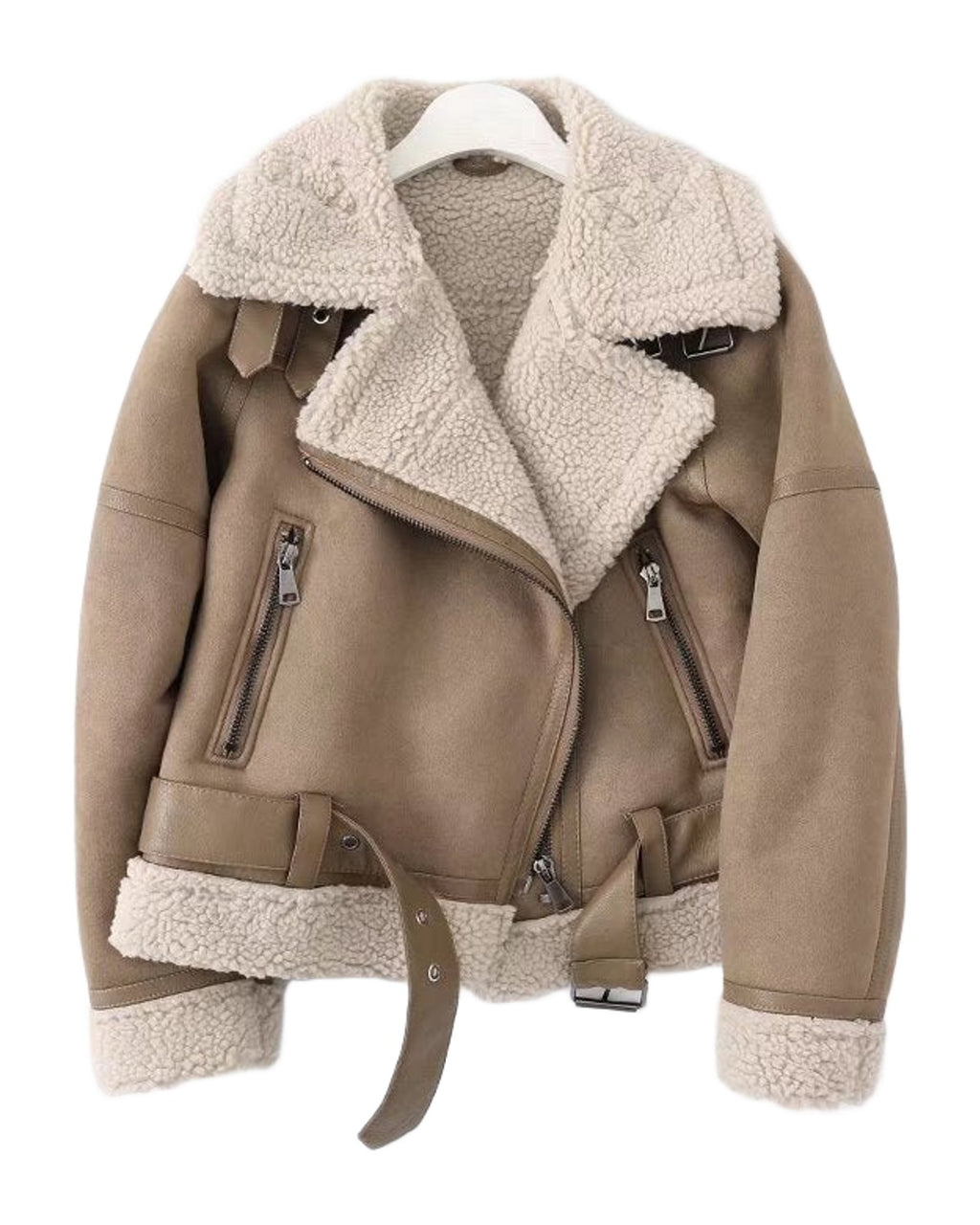 Fleece Autumn Winter Suede Fur Jacket Motorcycle photo 10