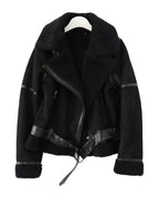 Fleece Autumn Winter Suede Fur Jacket Motorcycle photo 13