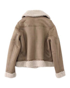 Fleece Autumn Winter Suede Fur Jacket Motorcycle photo 14