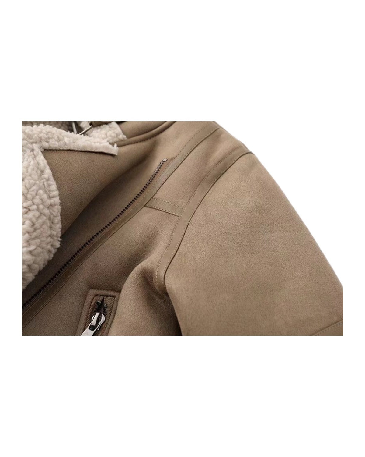 Fleece Autumn Winter Suede Fur Jacket Motorcycle photo 3