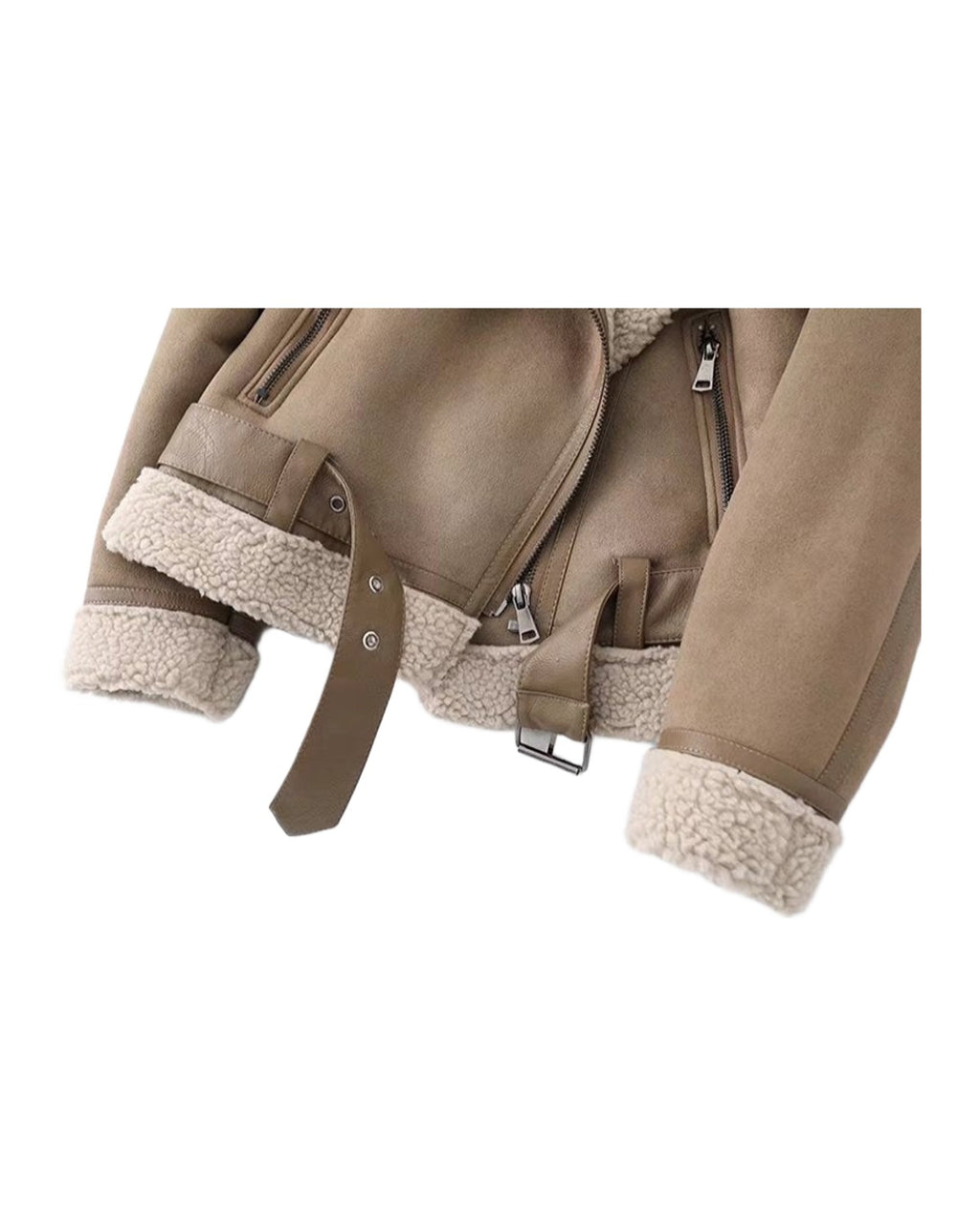 Fleece Autumn Winter Suede Fur Jacket Motorcycle photo 6