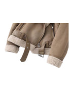 Fleece Autumn Winter Suede Fur Jacket Motorcycle photo 6