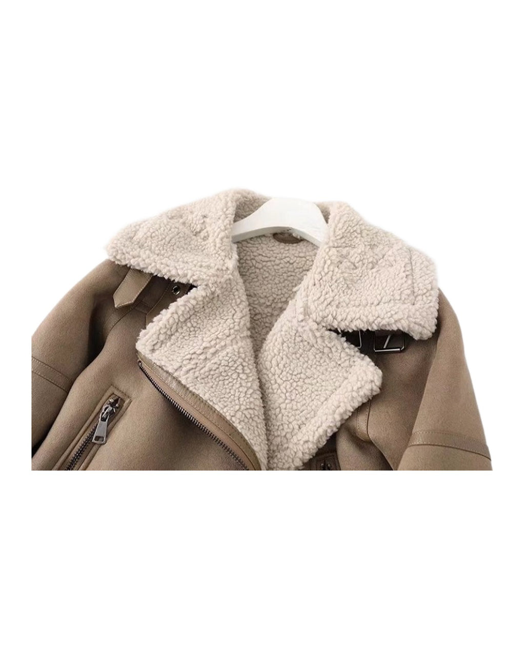 Fleece Autumn Winter Suede Fur Jacket Motorcycle photo 8