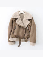 Fleece Autumn Winter Suede Fur Jacket Motorcycle