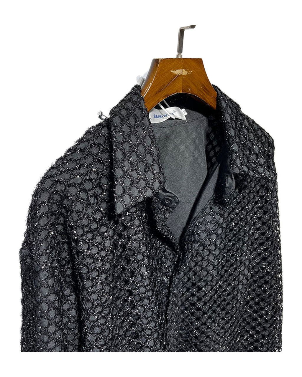 Fake Two-piece Mesh Loose Lapel Shirt photo 3