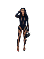 Clothes Mesh Long Sleeve Jumpsuit
