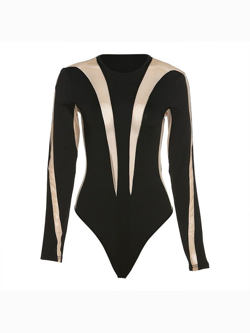 Clothes Mesh Long Sleeve Jumpsuit