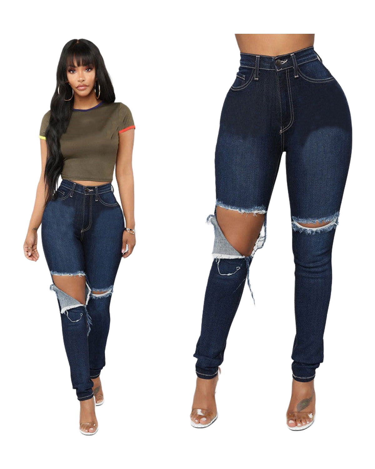 Ripped Slim Fit Skinny Jeans photo 3