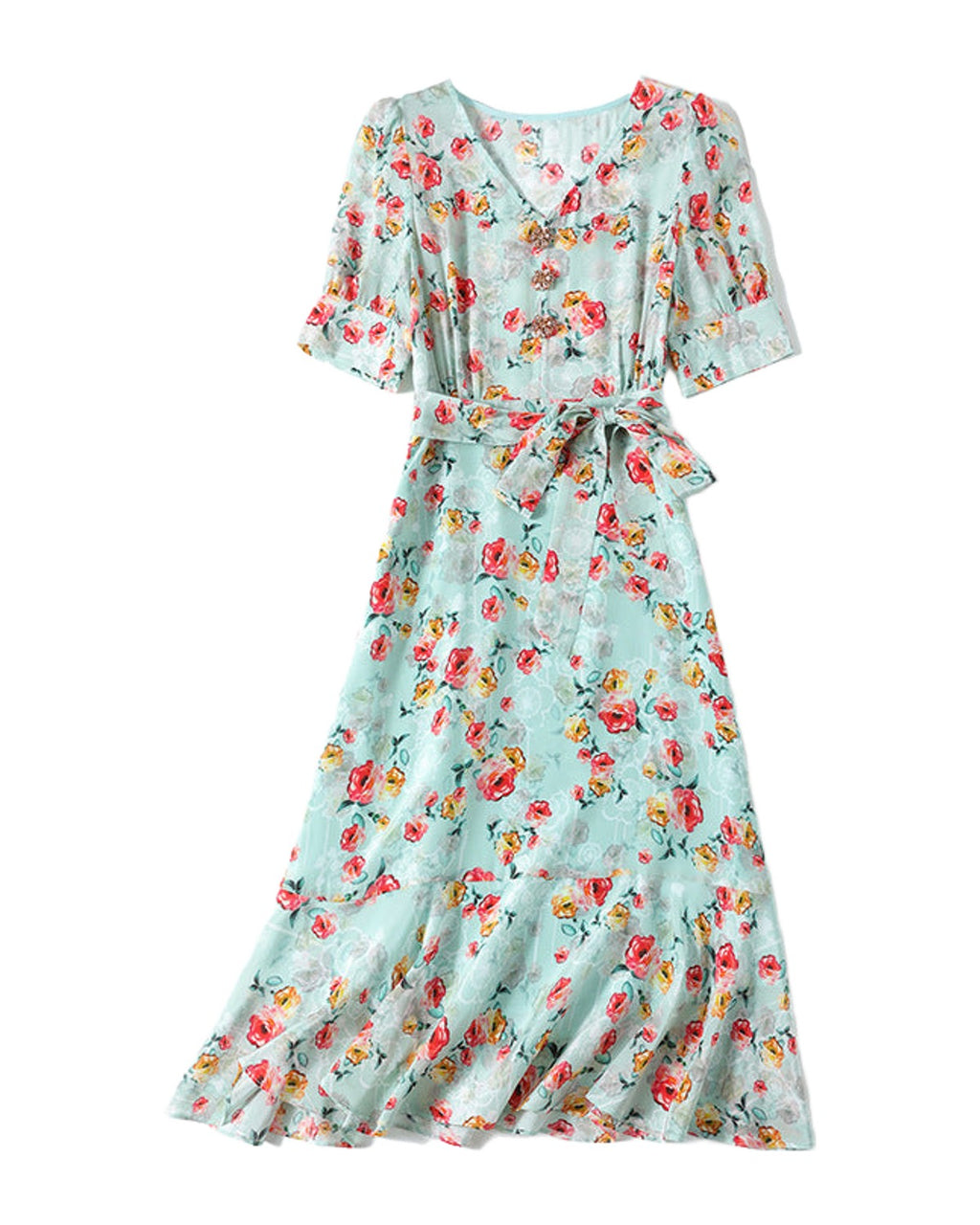 Waist Closed Senior Sense Mulberry Silk Dress photo 5