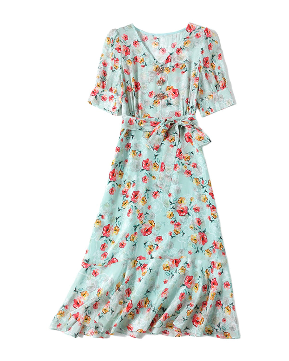 Waist Closed Senior Sense Mulberry Silk Dress photo 5