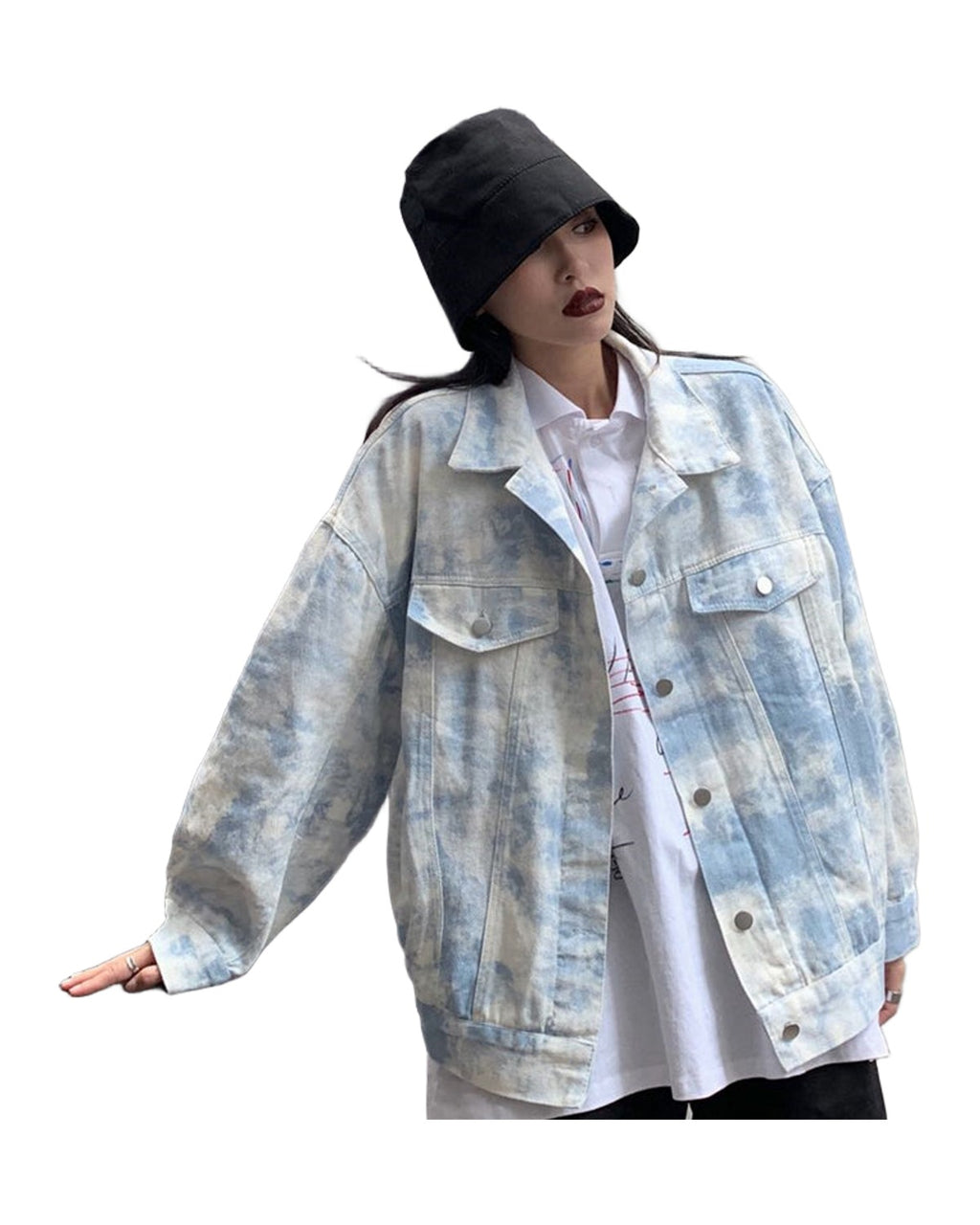 Tie-dye Denim Jacket Peplum Loose photo 2