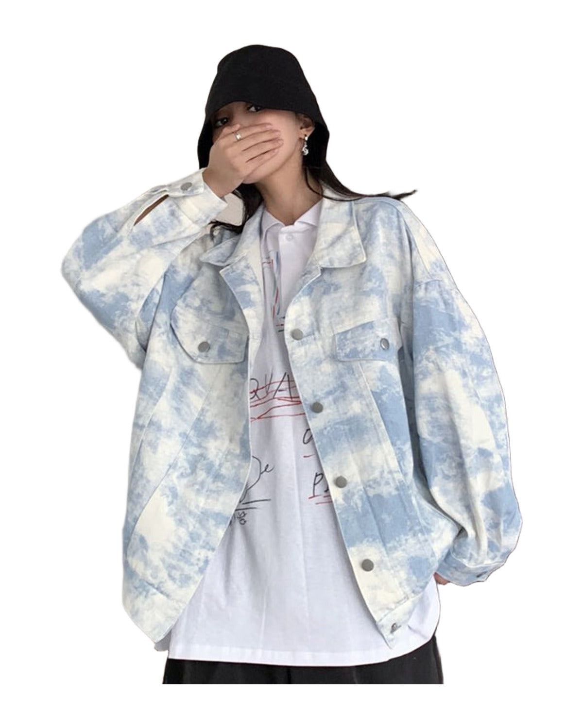 Tie-dye Denim Jacket Peplum Loose photo 4