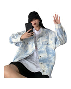 Tie-dye Denim Jacket Peplum Loose photo 6