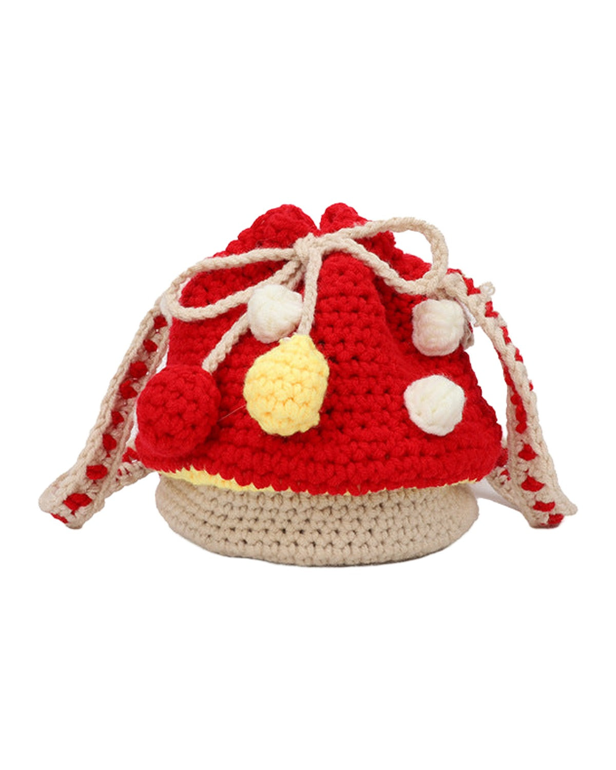 Handwoven Woolen Cute Mushroom Crossbody Bag photo 2