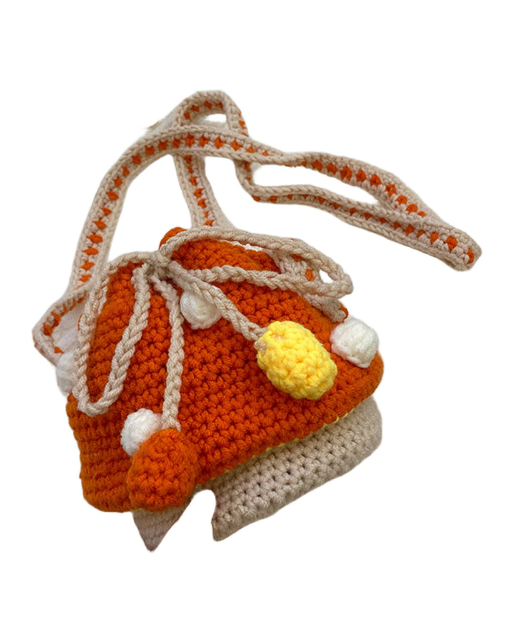 Handwoven Woolen Cute Mushroom Crossbody Bag photo 7