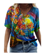 Flower Painting Printed T-shirt photo 10