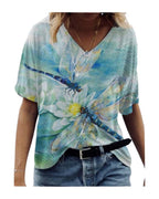 Flower Painting Printed T-shirt photo 3