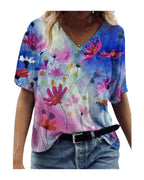 Flower Painting Printed T-shirt photo 4
