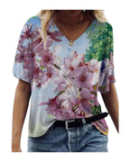 Flower Painting Printed T-shirt photo 7
