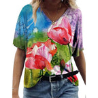 Flower Painting Printed T-shirt