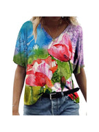 Flower Painting Printed T-shirt