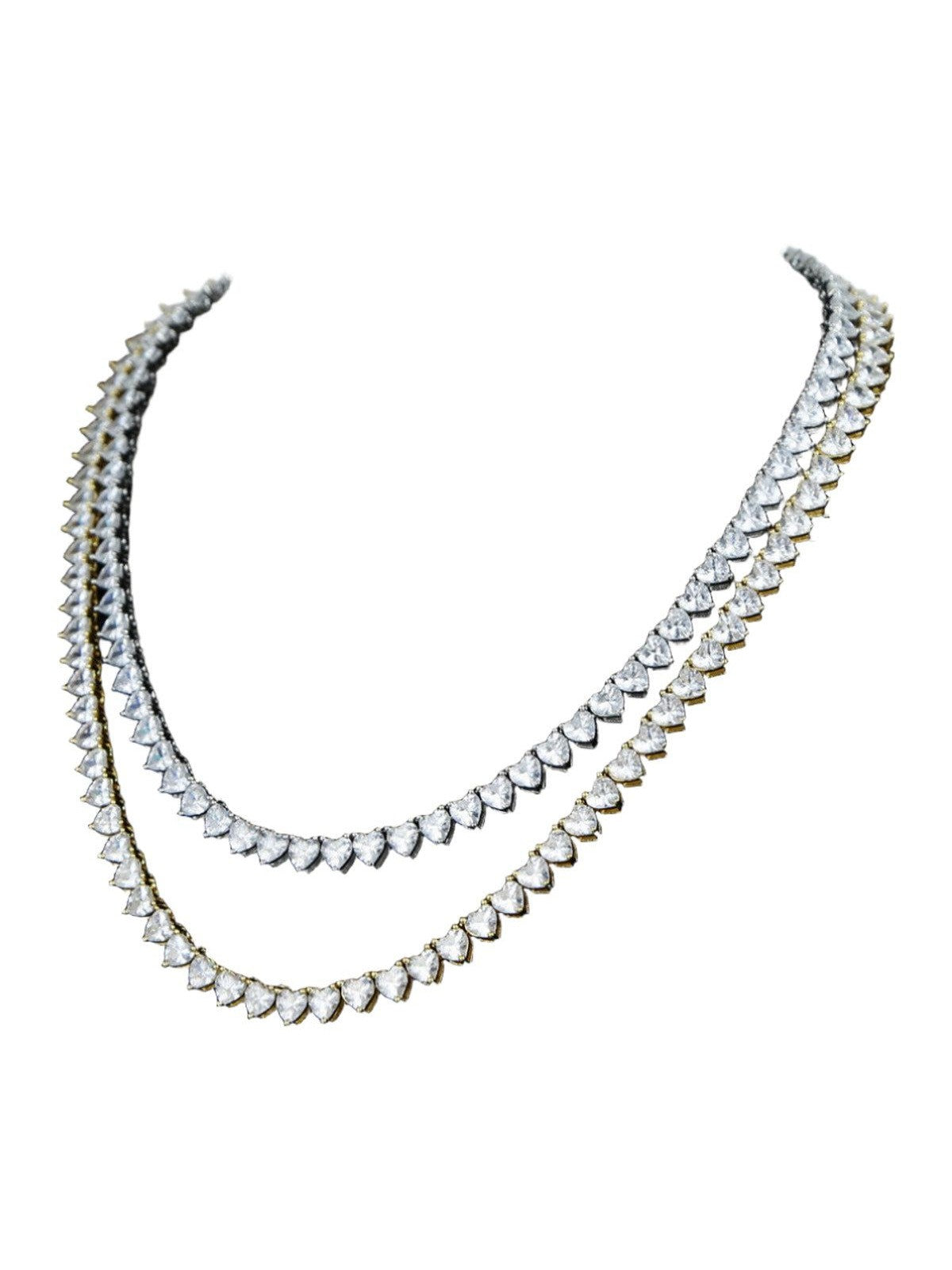 Hip Hop Heart-shaped Zircon Tennis Chain Rap Ornament