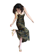 Printed Suspender Fishtail Midi Dress photo 8