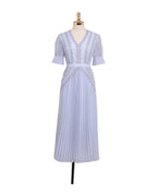 V-neck Tight Waist Pleated Swing Long Jumpsuit Bud photo 5
