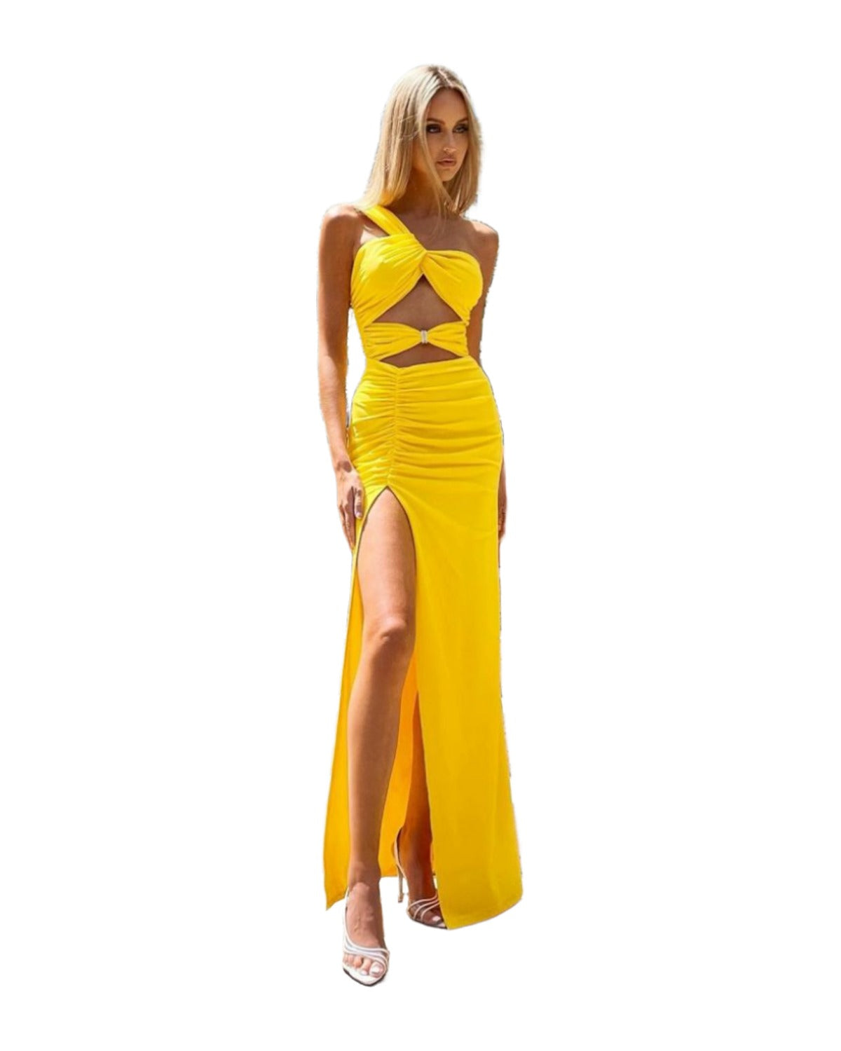 Twist Wrap Chest Solid Color Dress photo 12