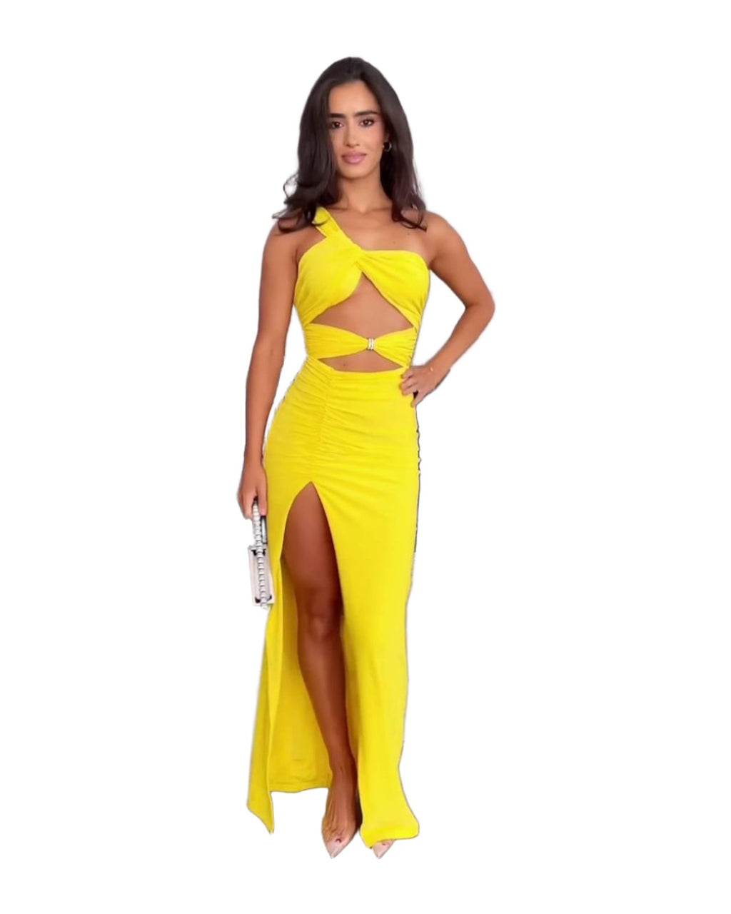 Twist Wrap Chest Solid Color Dress photo 15