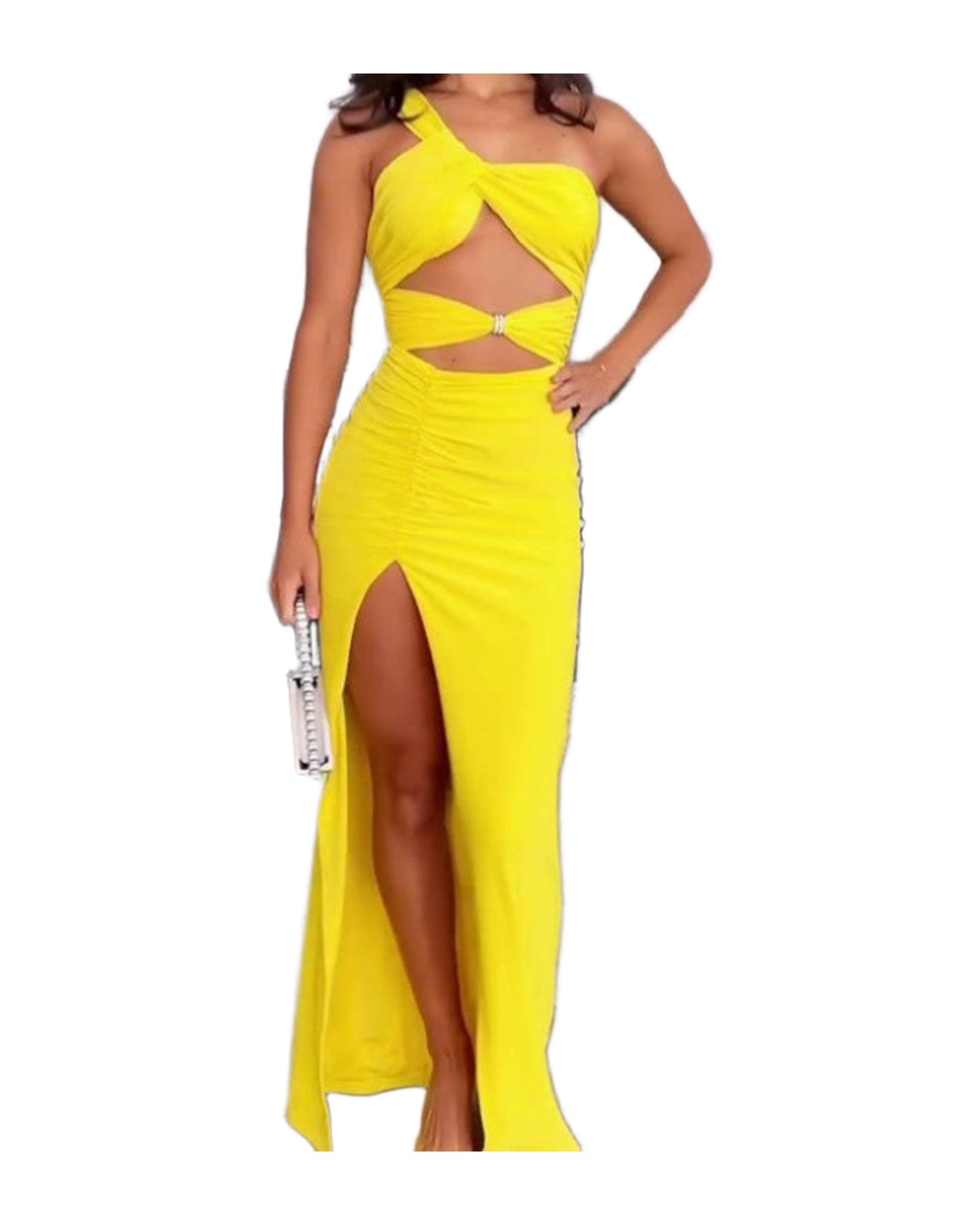 Twist Wrap Chest Solid Color Dress photo 18