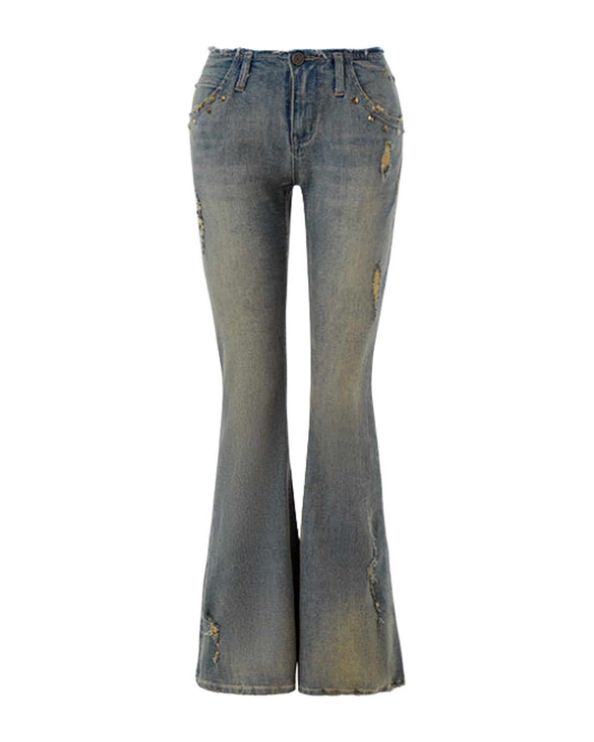 Vintage Washed Distressed Straight Leg Jeans photo 5