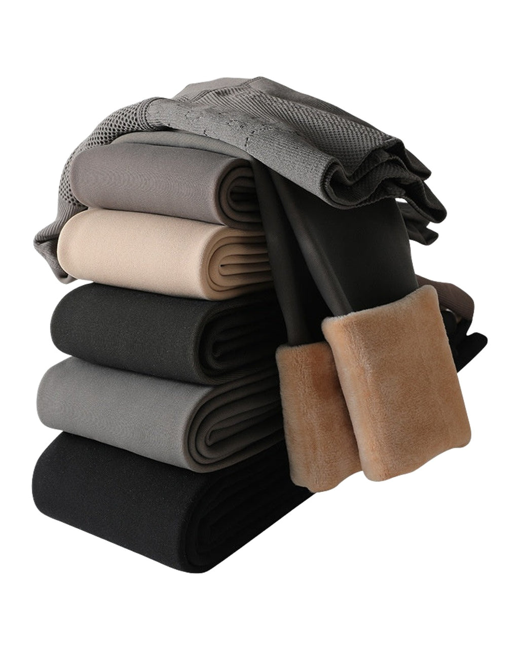 High Waist Breasted Fleece-lined Waist Leggings photo 5
