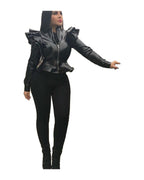 Leather Casual Ruffled Jacket photo 1